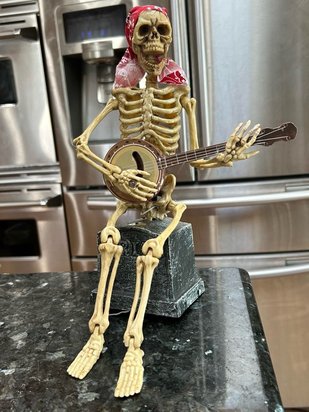 Halloween  Skeleton w/Banjo 2010 Magic Power Vintage Gothic Figurine Collectible